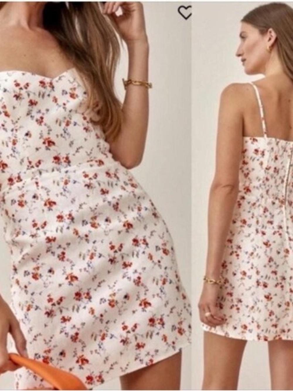 Reformation Coquette Linen floral mini dress